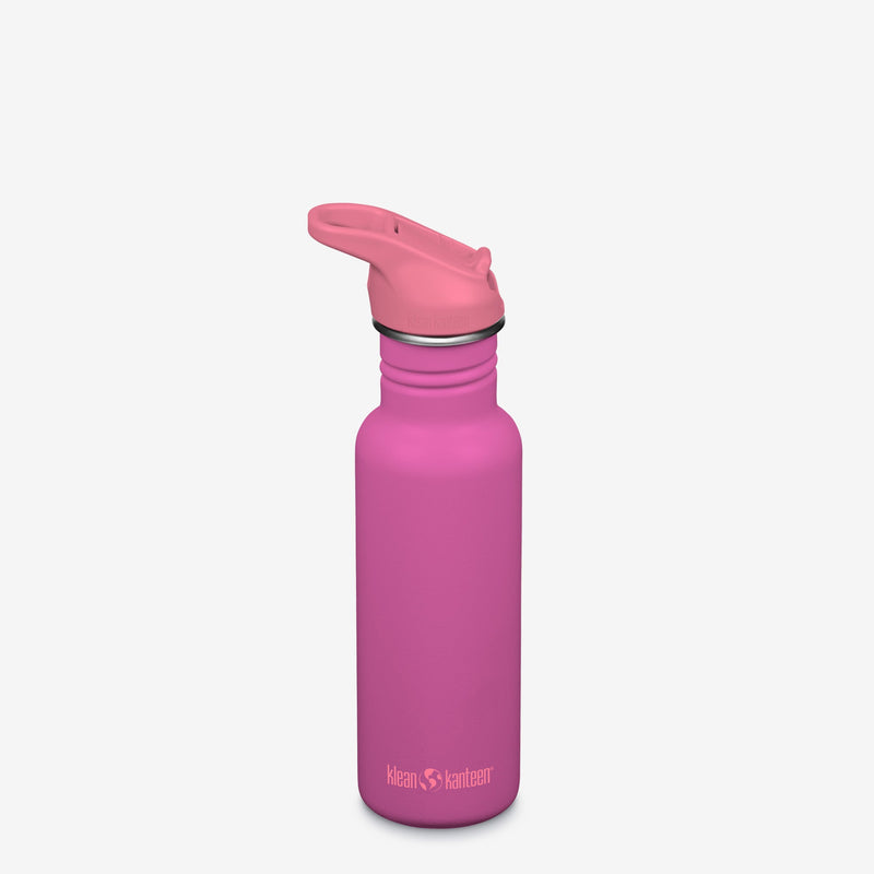 Steel Water Bottle - Sport Cap & Straw - Classic 532ml | Klean