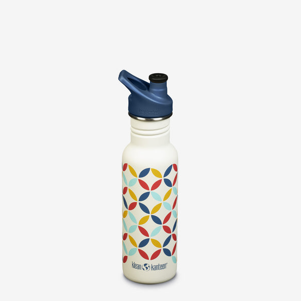 Klean Kanteen Classic Water Bottle with Retro Dot pattern