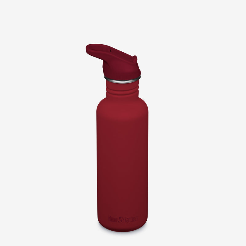 Steel Water Bottle - Sport Cap & Straw - Classic 800ml | Klean