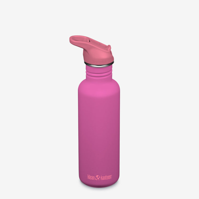 Steel Water Bottle - Sport Cap & Straw - Classic 800ml | Klean