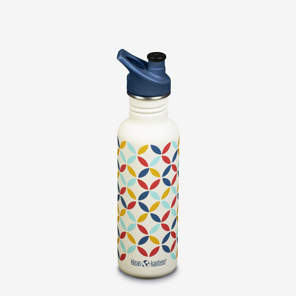 Klean Kanteen 800ml Classic Water Bottle With Retro Dot Pattern