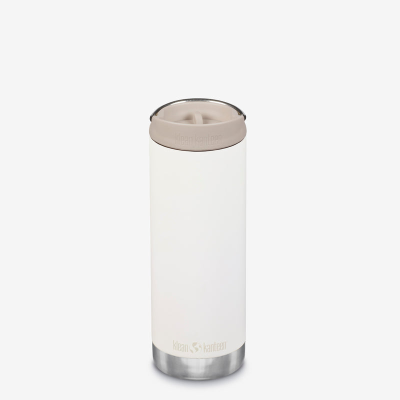 Klean Kanteen 473ml TKWide Insulated Water Bottle In Tofu White with Cafe Cap