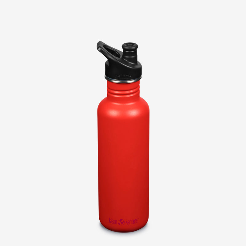 Klean Kanteen 800ml Classic Water Bottle in Tiger Lily Red