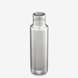 Klean Kanteen 750ml Classic Insulated Water Bottle In Brushed Steel with Pour Through Cap