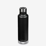 Klean Kanteen 750ml Classic Insulated Water Bottle In Black with Pour Through Cap