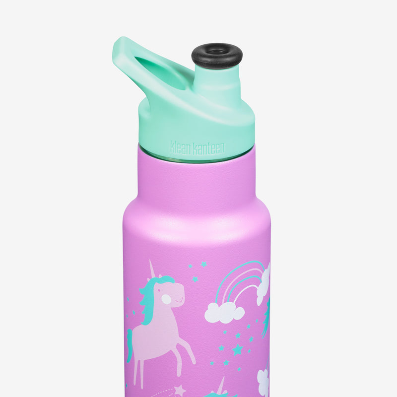 Klean Kanteen Classic 355ml Insulated Kids Water Bottle With Unicorn Pattern